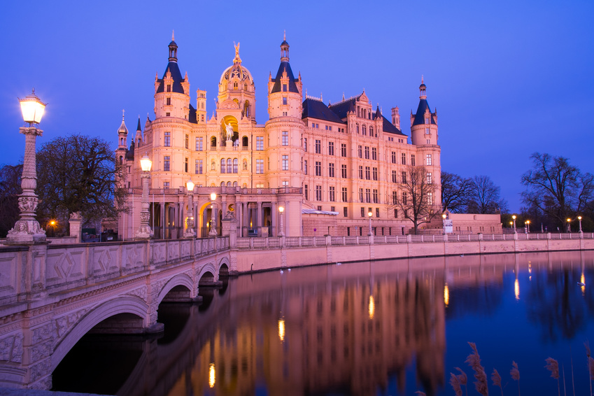 Schwerin Schloss Nachtaufnahme